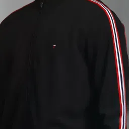 Louis Philippe Black Self Pattern Pullover image 5