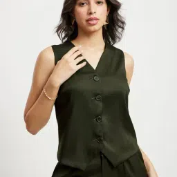 Fablestreet Olive Relaxed Fit Top-image-31