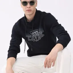 Monte Carlo Navy Regular Fit Printed Sweatshirt image 5