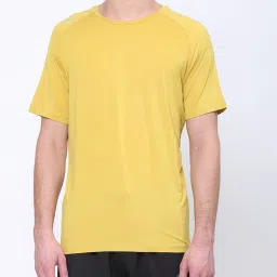 Dida Yellow Polyster Regular Fit Solid T-Shirt image 5