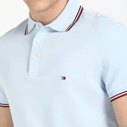 Tommy Hilfiger Breezy Blue Cotton Regular Fit Polo T-Shirt image 5