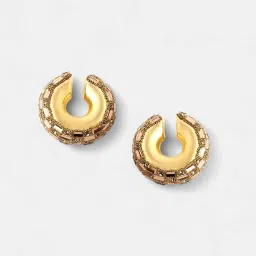 Sohi Antique Gold Mirror Ear Cuff Earrings for Women image 5