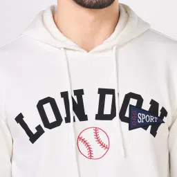 Byford By Pantaloons White Regular Fit Printed Hooded Sweatshirt image 5