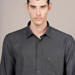 Cantabil Black Cotton Regular Fit Self Pattern Shirt image 5