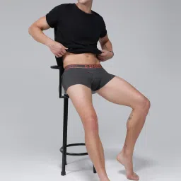 Sporto Black Cotton Regular fit Solid Trunk (Pack of 2) image 5