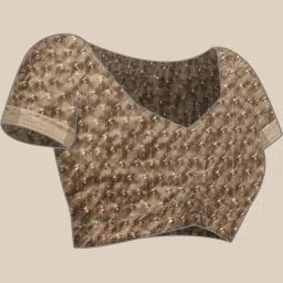 Saree Mall Brown Embellished Saree With Unstitched Blouse image 5