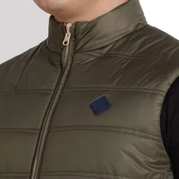 Park Avenue Green Regular Fit Quilted Jacket image 5
