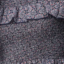 KASSUALLY Navy Floral Print Crop Top image 5