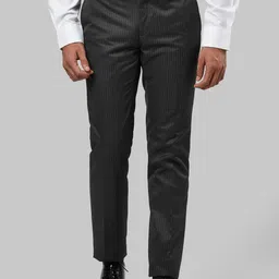 Raymond Men Grey Slim Fit Solid Formal Trousers image 1