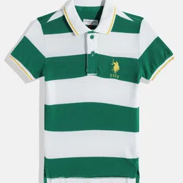 U.S. Polo Assn. Kids Boys Striped Polo Collar Pure Cotton T-shirt-picture-39