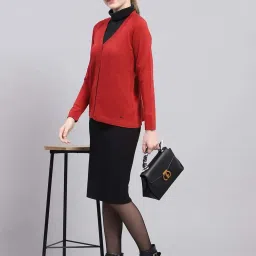 Monte Carlo Maroon Regular Fit Cardigan image 5