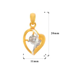 BHIMA 22K BIS Hallmark 916 Purity Yellow Gold Rhodium Heart Pendant image 3