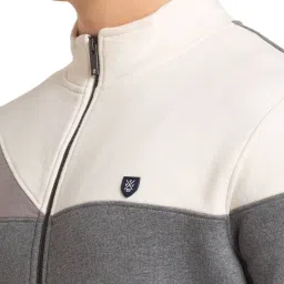 ColorPlus Grey Tailored Fit Colour Block Sweatshirt image 5