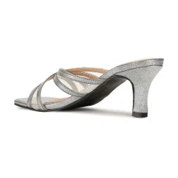 Bata Women's REXE Silver Cross Strap Sandals image 5