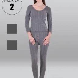 LUX Inferno Grey Striped Thermal Top Leggings Set - Pack Of 2-picture-12