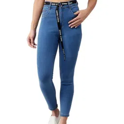 DOLCE CRUDO Blue Skinny Fit Jeans-image-64
