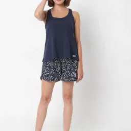 Vero Moda Ease Blue Printed Tank Top With Shorts-image-62