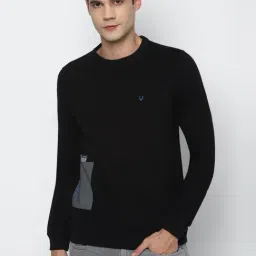 Allen Solly Black Cotton Regular Fit SweatShirt-picture-24