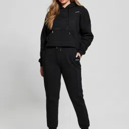 Guess Black Solid Full Sleeves Sweatshirt image 4
