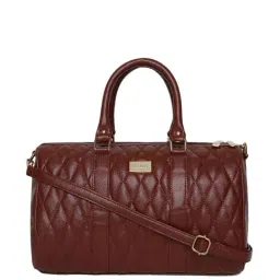 KLEIO Maroon Textured Medium Bowler Handbag-picture-17