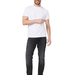 Spykar Black Regular Fit Lightly Washed Jeans image 5