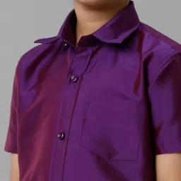 Ramraj Boys Violet Cream Shirt & Dhoti Set image 5