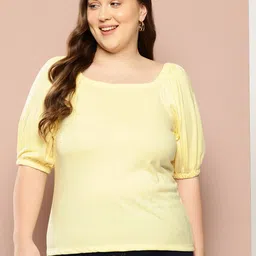 Sztori  Plus Size Puff Sleeves Top-picture-19