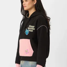 The Souled Store Black Printed Hoodies image 5