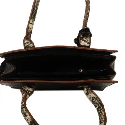 Carlton London Black Textured Medium Handbag image 5