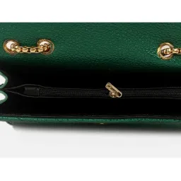 Carlton London Green Textured Medium Sling Handbag image 5