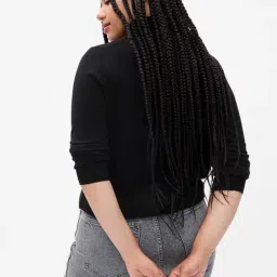 GAP Black Regular Fit Solid Sweater image 2