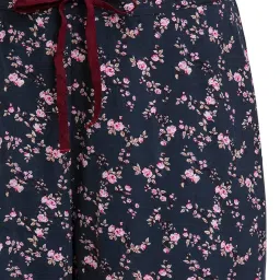 Amante Navy Floral Print Pyjamas image 5