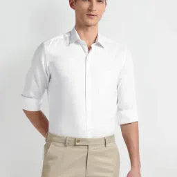 Arrow White Cotton Slim Fit Texture Shirt-picture-21