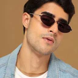 Voyage Black UV Protection Oval Unisex Sunglasses-image-69