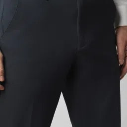 Van Heusen Navy Slim Fit Texture Trousers image 5