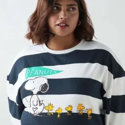 Bewakoof White Graphic Relaxed Fit Sweatshirt image 5