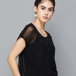 Code by Lifestyle Black Embellished Top With Inner image 5