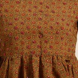 showoffff SHOWOFF Mustard Floral Print Kurti image 5