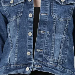 showoffff SHOWOFF Navy Regular Fit Denim Jacket image 5