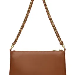 Miraggio Brown Solid Medium Shoulder Handbag image 5