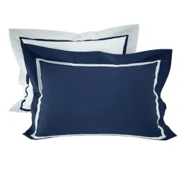 Spaces Hygro Solid Navy Blue 350 TC Cotton King Flat Bedsheet with 4 Pillow Covers image 5