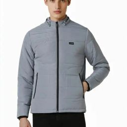 Van Heusen Grey Cotton Regular Fit Quilted Jacket-picture-13
