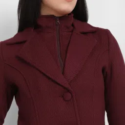 Allen Solly Maroon Regular Fit Long Jacket image 5