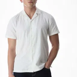 Jack & Jones White Cotton Comfort Fit Embroidered Shirt-picture-21