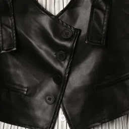 Odette Black Striped Shirt with Waist Coat image 5