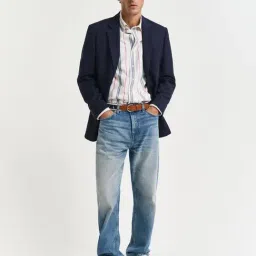 Gant White Pure Cotton Regular Striped Shirt image 3