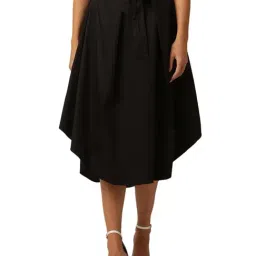KENDALL + KYLIE Black Cotton A-Line Skirt-picture-22