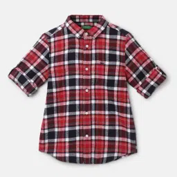 United Colors of Benetton Kids Boy's Regular Fit Spread Collar Checked Shirt-picture-34