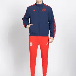 adidas Blue Regular Fit Printed FC Bayern Reversible Jacket image 5