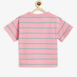 Campana Kids Pink & Green Striped T-Shirt image 2